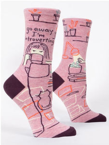 Go Away I'm Introverting Women's Crew Novelty Socks