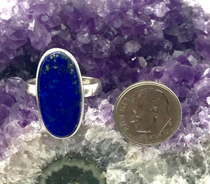 Lapis Lazuli Gemstone Sterling Silver Ring size 8.5