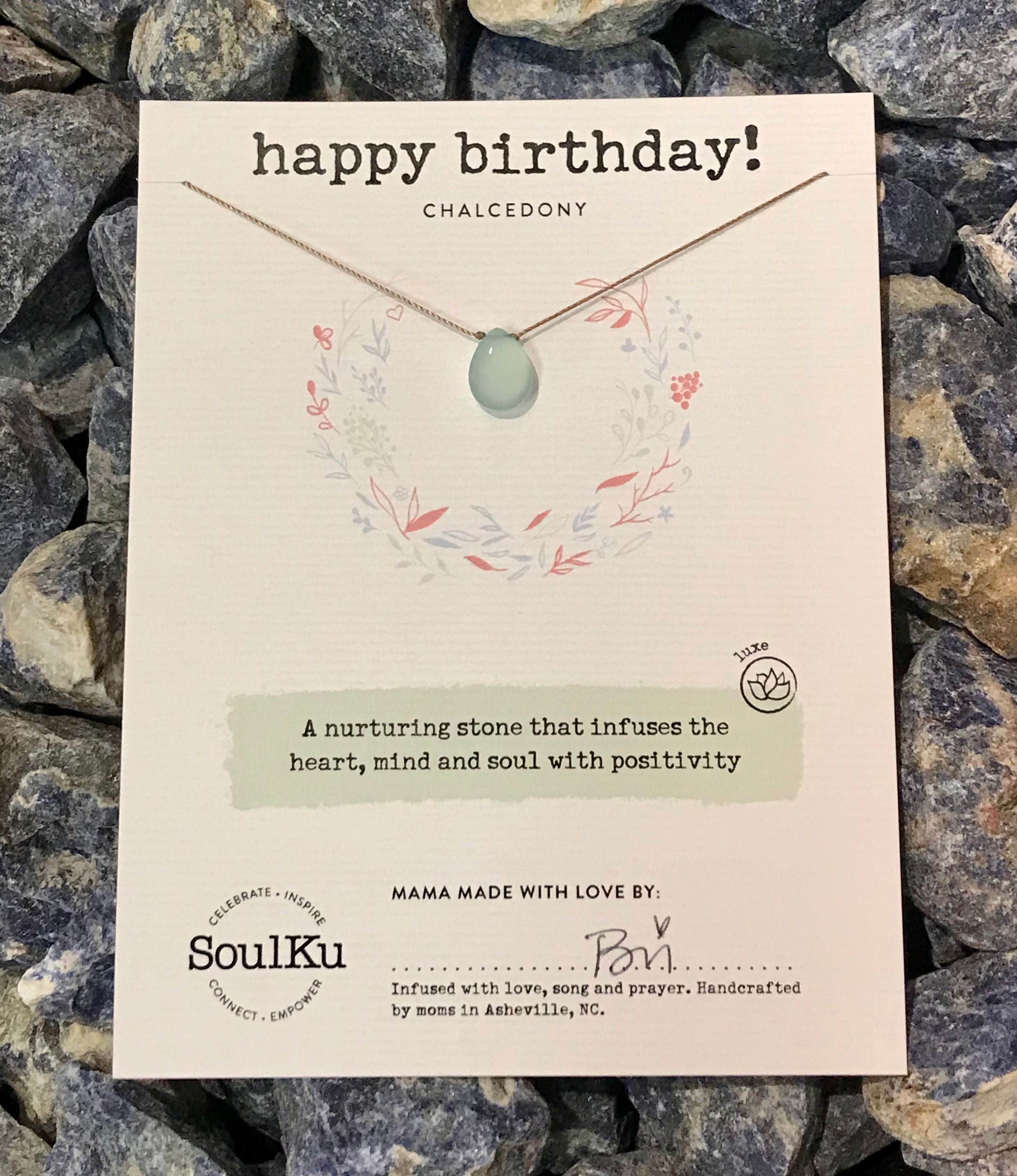 SoulKu Chalcedony Luxe Necklace for Happy Birthday