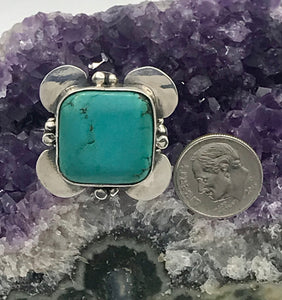 Turquoise Gemstone Sterling Silver Ring size 7.5
