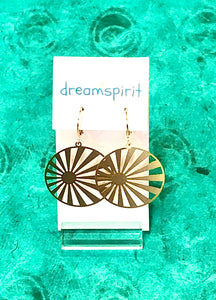 Dream Spirit Brass Round Sun Earrings