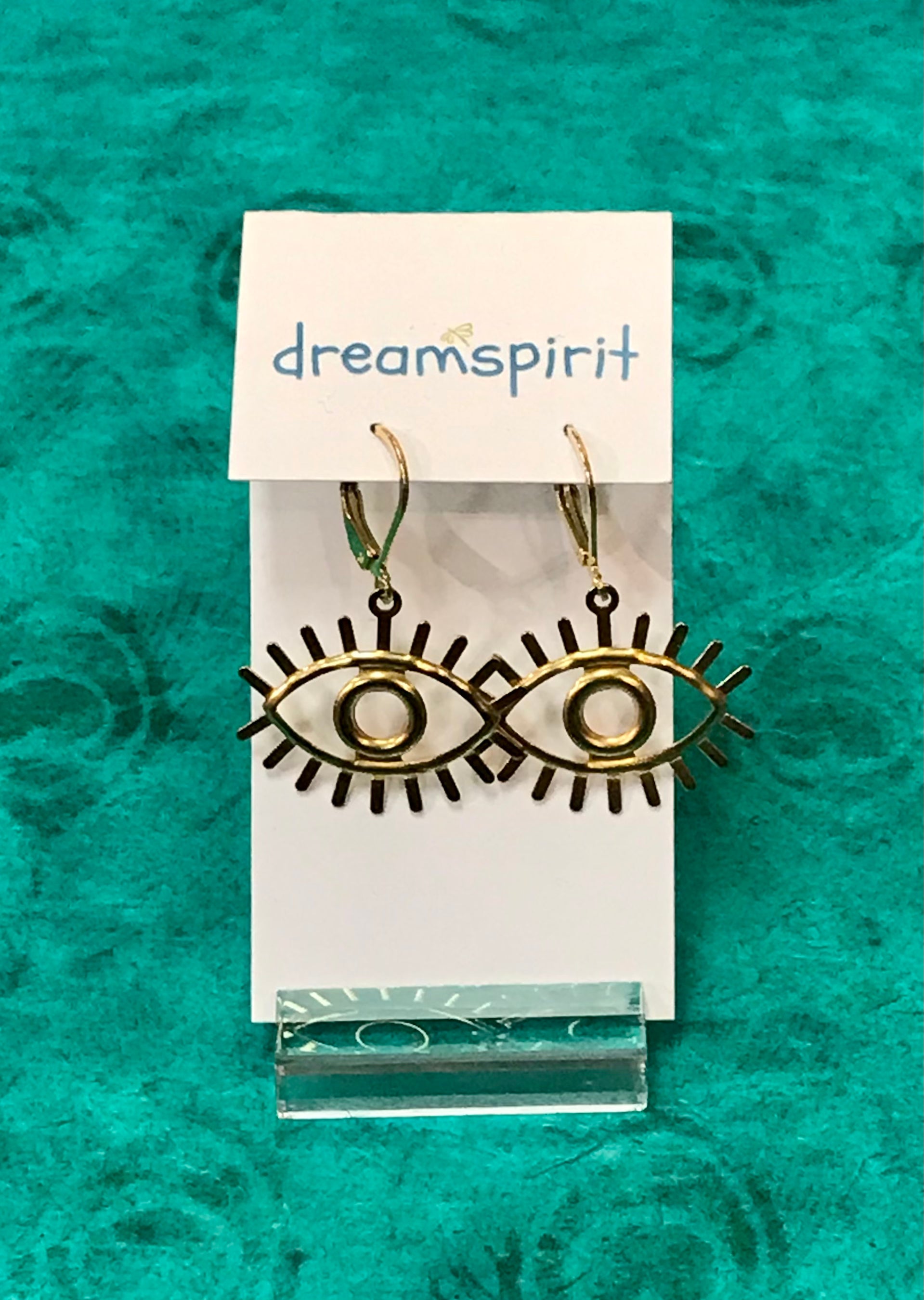 Dream Spirit Brass Eye Earrings