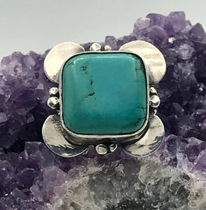Turquoise Gemstone Sterling Silver Ring size 7.5