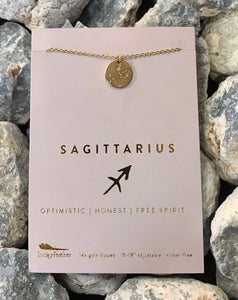 Lucky Feather Zodiac Astrology Necklace - Sagittarius Glow Fish Studios