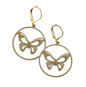 Dream Spirit Brass Butterfly Earrings
