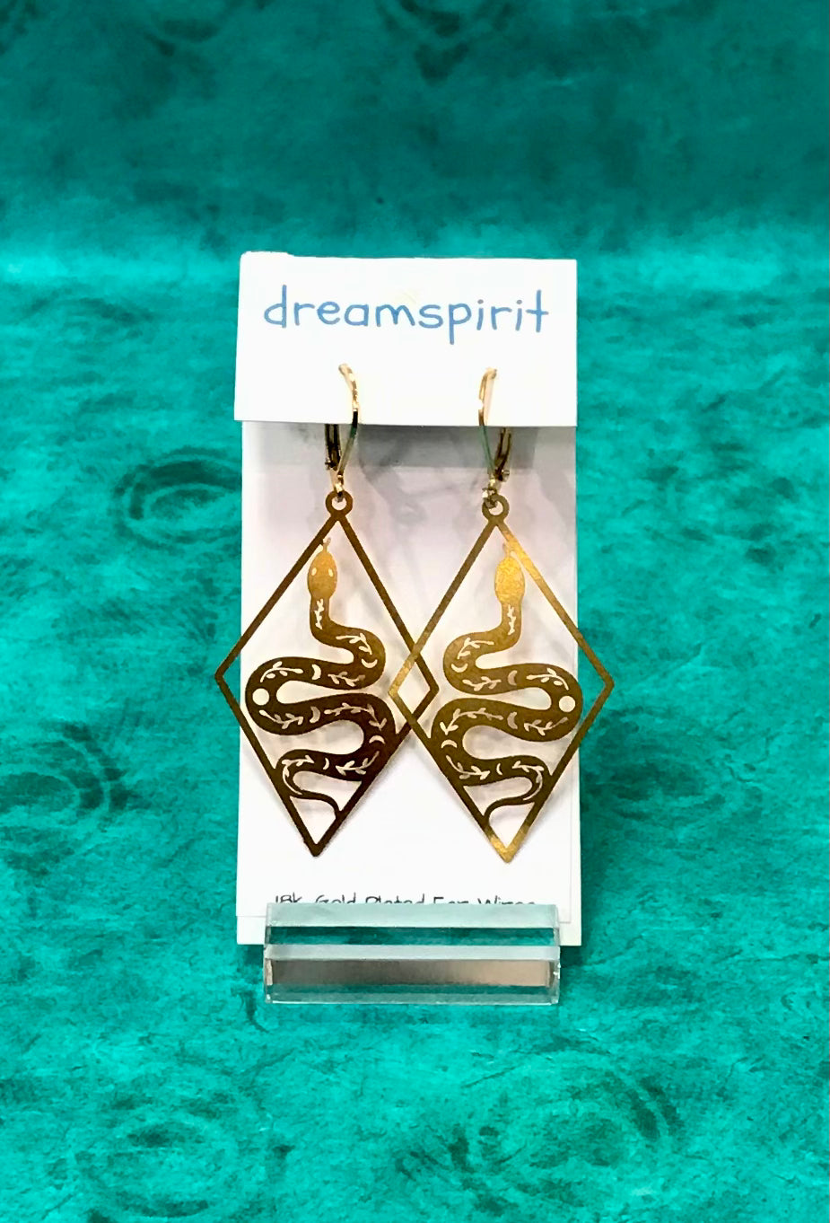 Dream Spirit Brass Snake Earrings