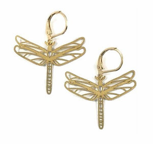 Dream Spirit Brass Dragonfly Earrings
