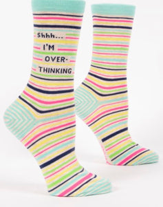 Shhh...I'm Over Thinking Women's Crew Novelty Socks