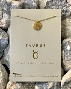 Lucky Feather Zodiac Astrology Necklace - Taurus Glow Fish Studios
