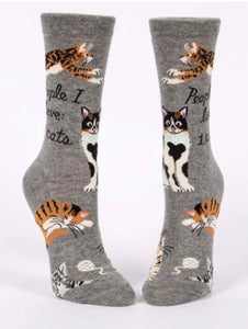 People I Love:  1. Cats Women's Crew Novelty Socks