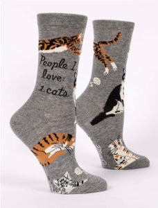 People I Love:  1. Cats Women's Crew Novelty Socks