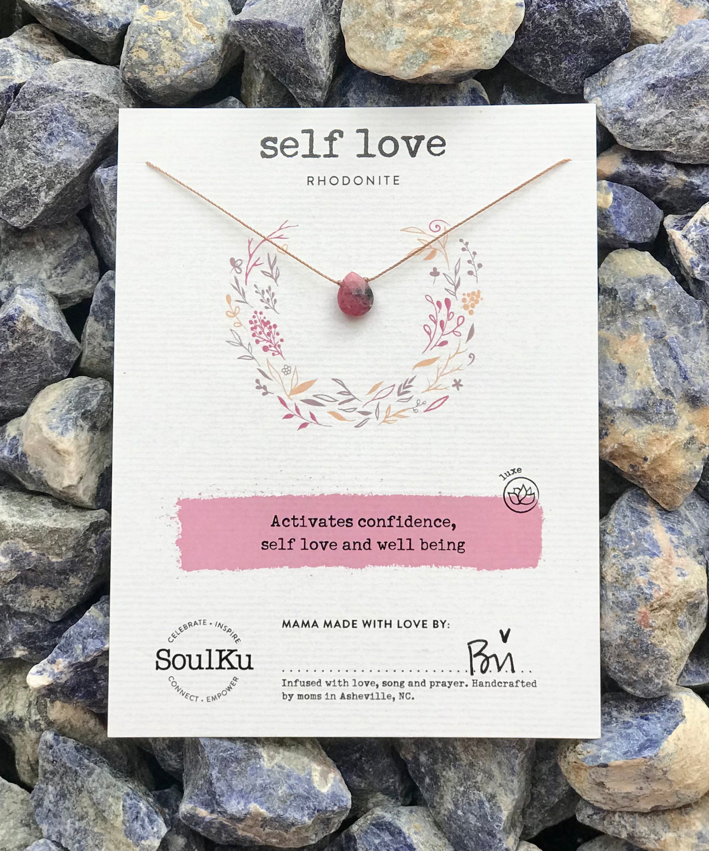SoulKu Rhodonite Luxe Necklace for Self Love