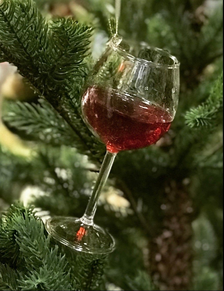 Red Wine Glass Holiday Ornament